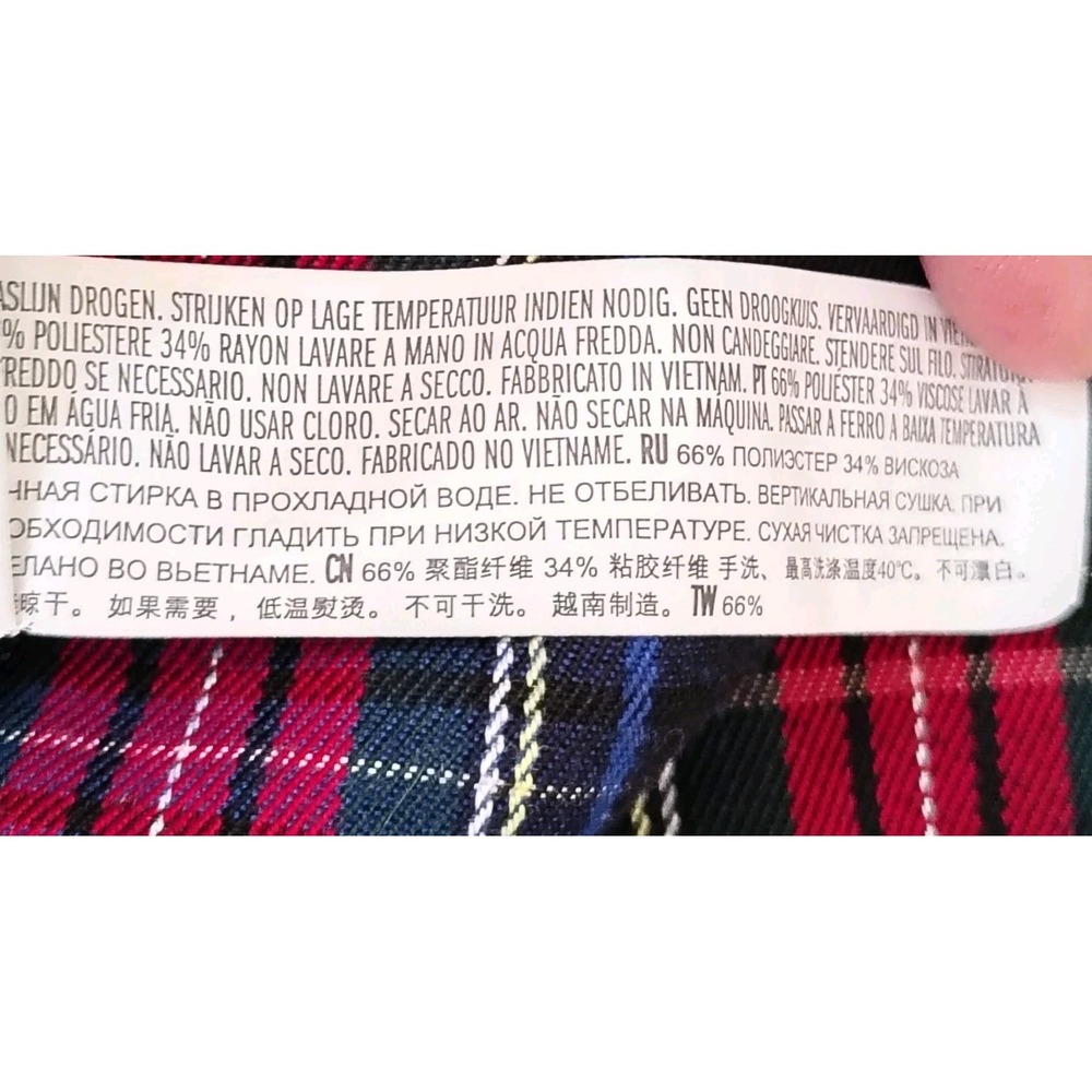 Forever 21 Plaid Pinafore Jumper Mini Dress Large Front Zip‎ 90s Grunge Y2K - Picture 9 of 10